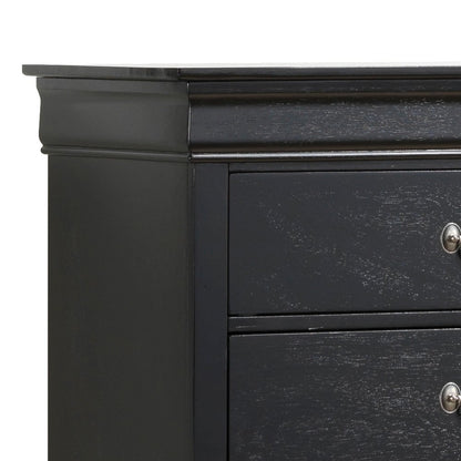 Glory Furniture Louis Phillipe Chest in Black Color