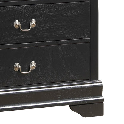 Glory Furniture Louis Phillipe Chest in Black Color
