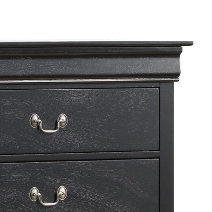 Glory Furniture Louis Phillipe Chest in Black Color