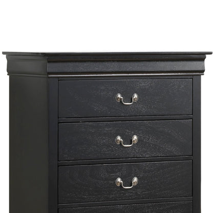 Glory Furniture Louis Phillipe Chest in Black Color