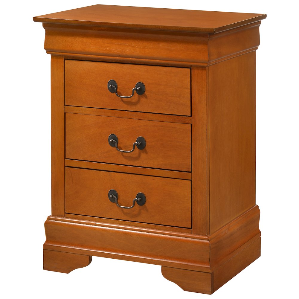 Glory Furniture Louis Phillipe Night Stand in Oak Color