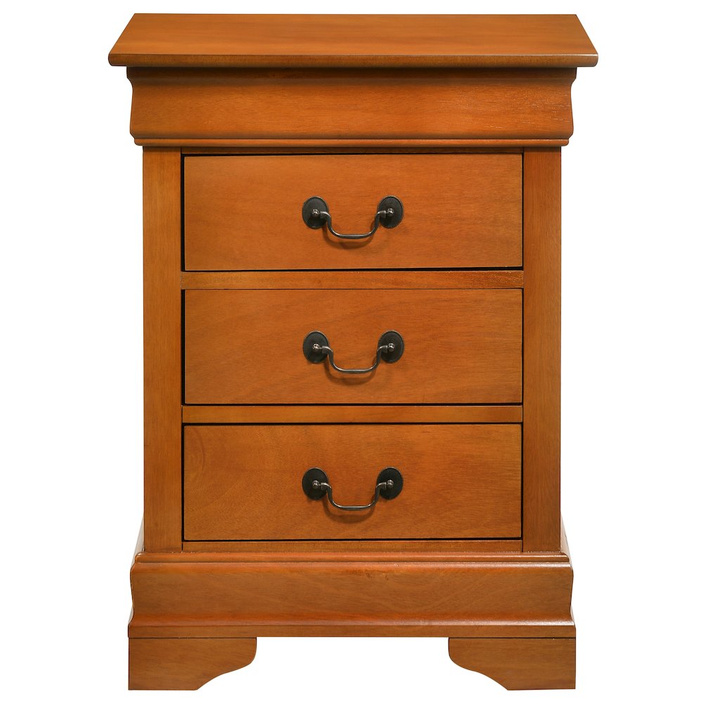 Glory Furniture Louis Phillipe Night Stand in Oak Color