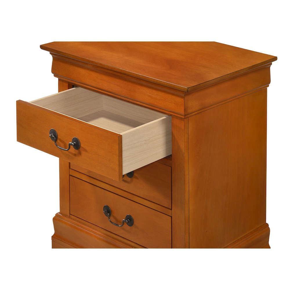 Glory Furniture Louis Phillipe Night Stand in Oak Color