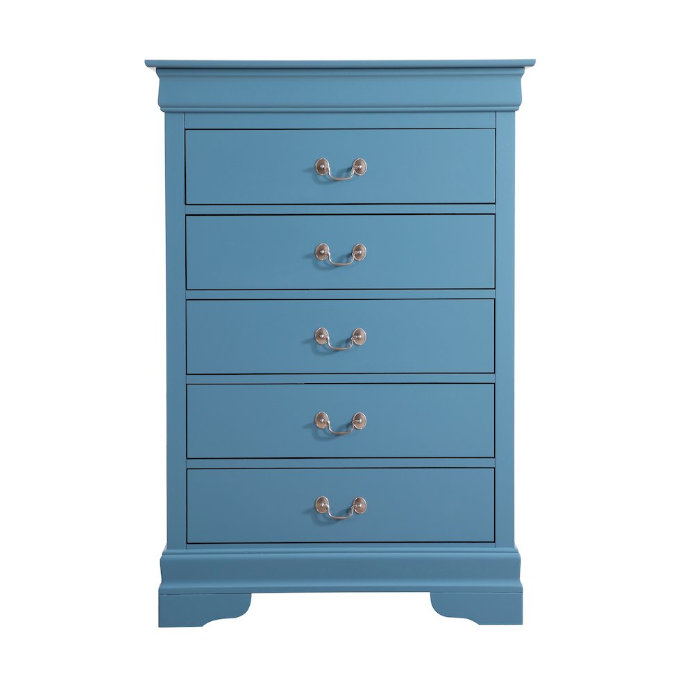 Glory Furniture Louis Phillipe Chest in Teal Color