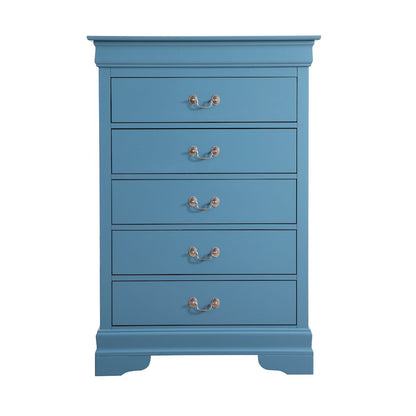 Glory Furniture Louis Phillipe Chest in Teal Color