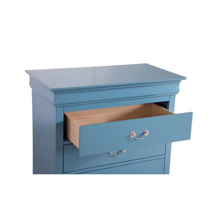 Glory Furniture Louis Phillipe Chest in Teal Color