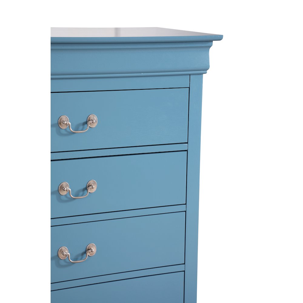 Glory Furniture Louis Phillipe Chest in Teal Color