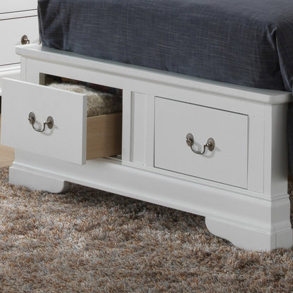 Glory Furniture Louis Phillipe Twin Storage Bed in White Color
