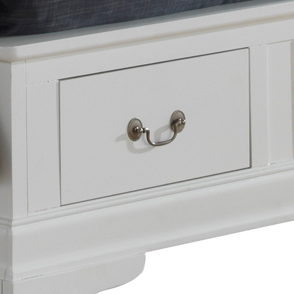 Glory Furniture Louis Phillipe Twin Storage Bed in White Color