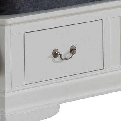 Glory Furniture Louis Phillipe Twin Storage Bed in White Color