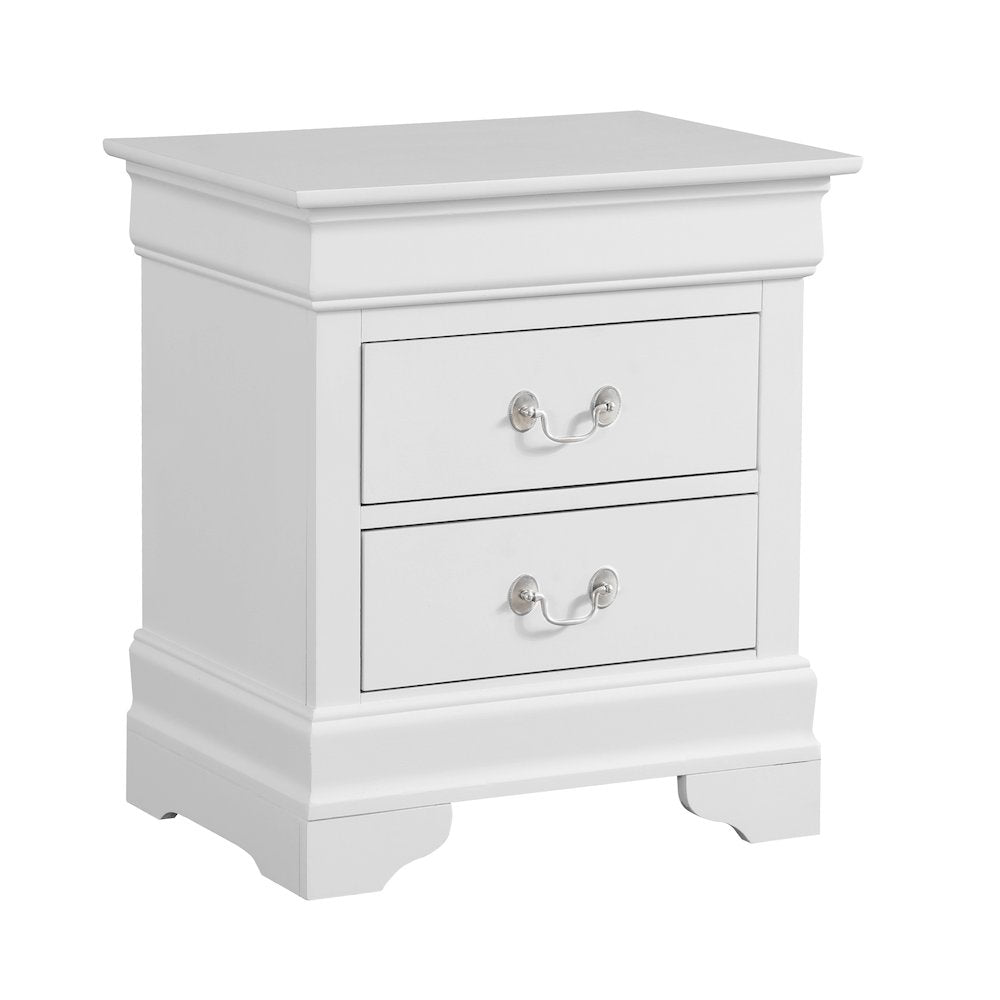 Glory Furniture Louis Phillipe Night Stand in White Color