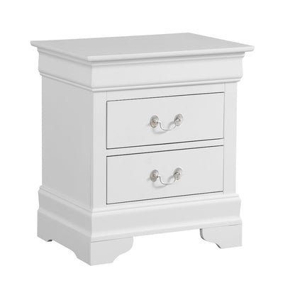 Glory Furniture Louis Phillipe Night Stand in White Color