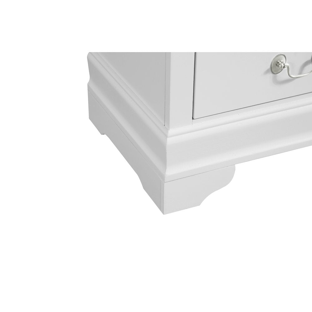 Glory Furniture Louis Phillipe Night Stand in White Color