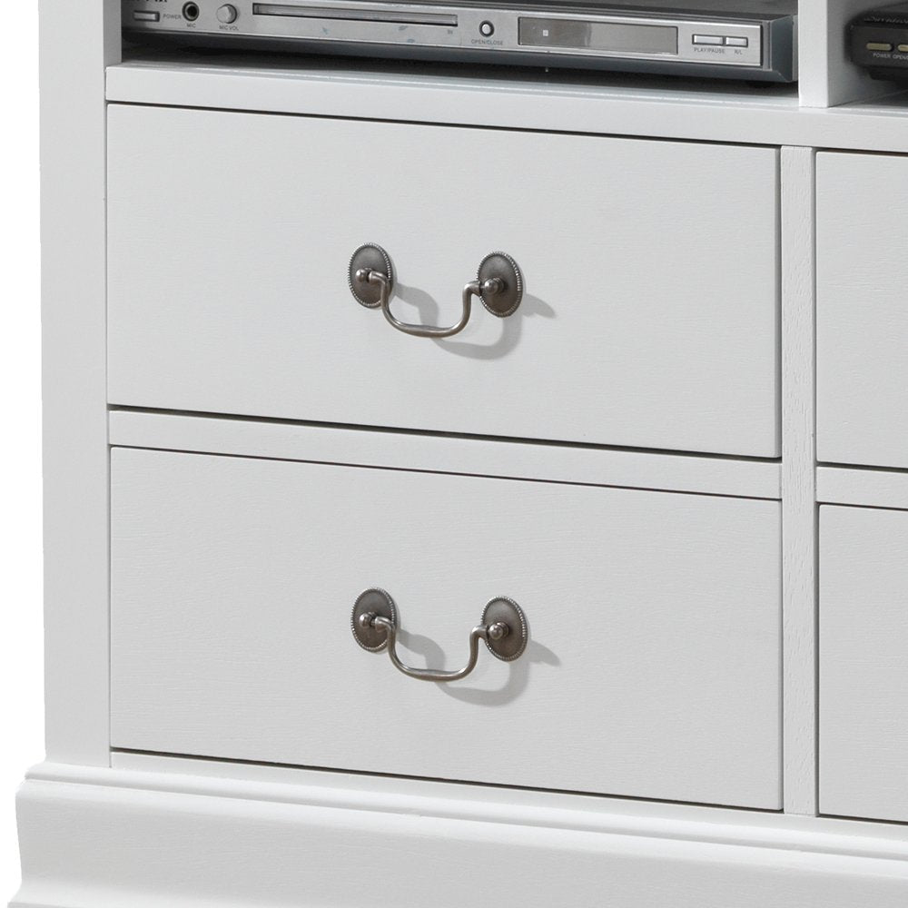 Glory Furniture Louis Phillipe Media Chest in White Color