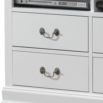 Glory Furniture Louis Phillipe Media Chest in White Color