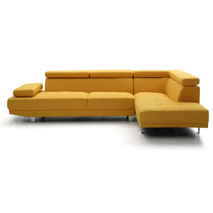Glory Furniture Riveredge Sectional in Yellow Color