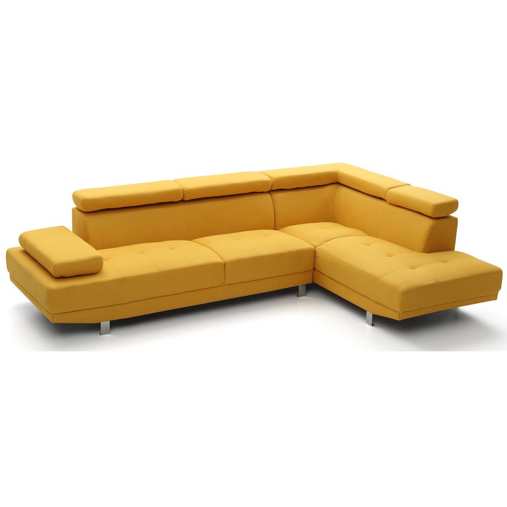 Glory Furniture Riveredge Sectional in Yellow Color