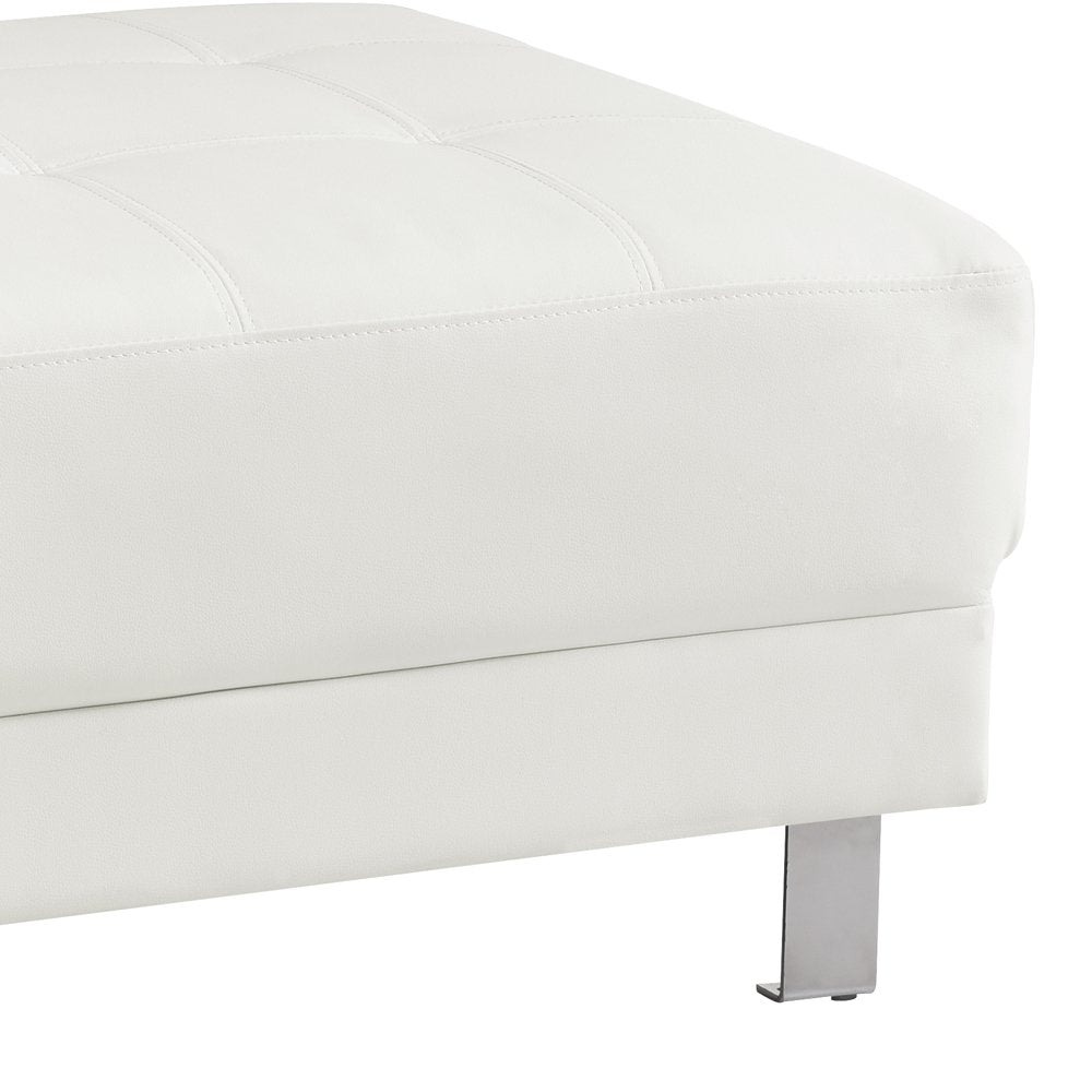 Glory Furniture Riveredge Ottoman in White Color