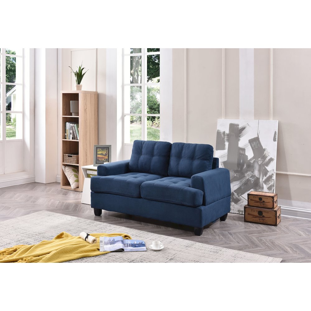Glory Furniture Sandridge Loveseat in Navy Blue Color