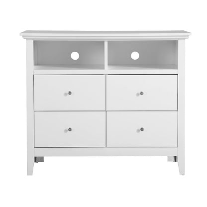 Glory Furniture Hammond Media Chest in White Color