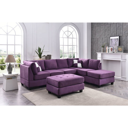 Glory Furniture Malone Sectional in Purple Color