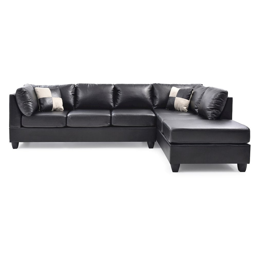 Glory Furniture Malone Sectional in Black Color