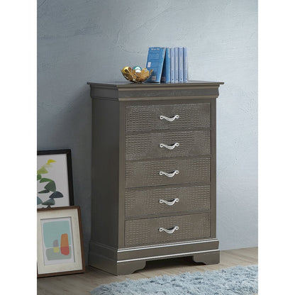 Glory Furniture Lorana Chest in Metalic Black Color