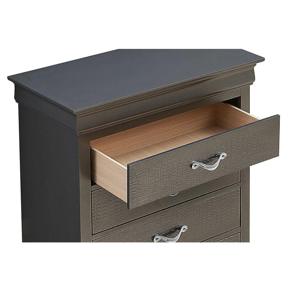 Glory Furniture Lorana Chest in Metalic Black Color