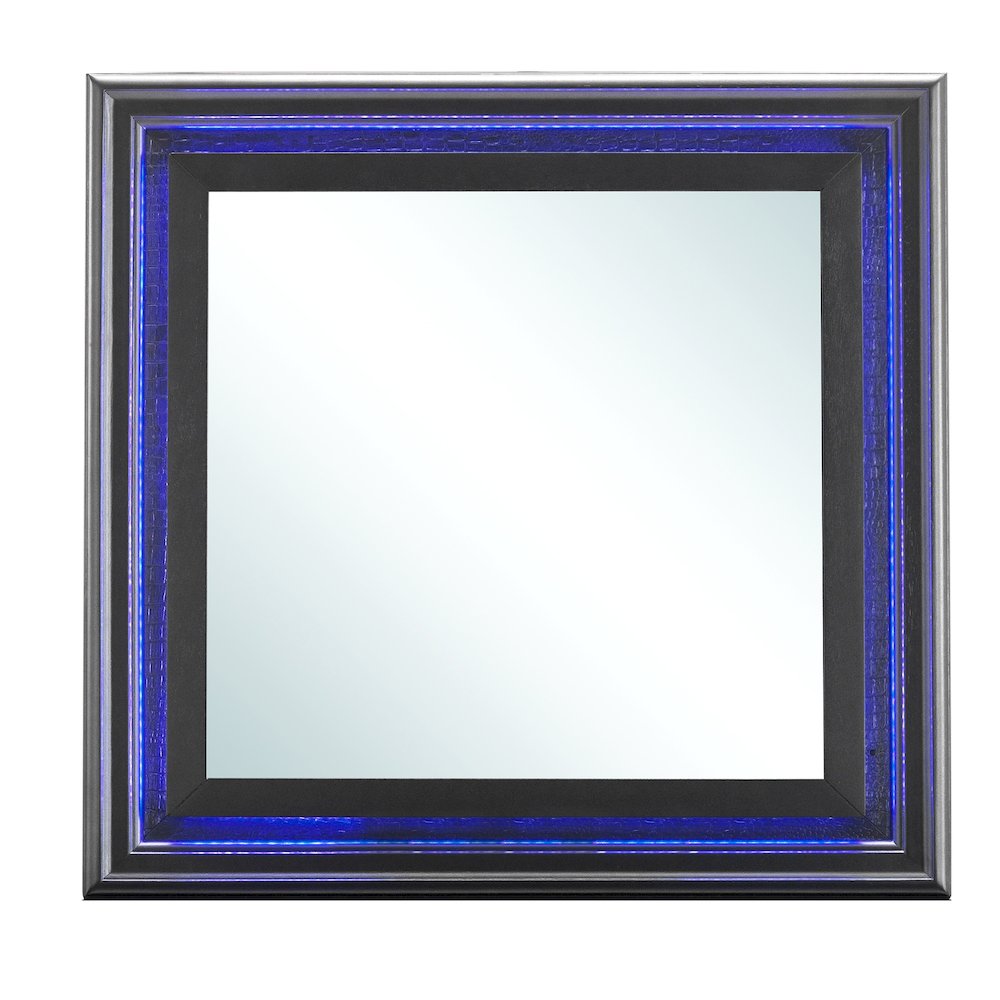 Glory Furniture Lorana Mirror in Metalic Black Color