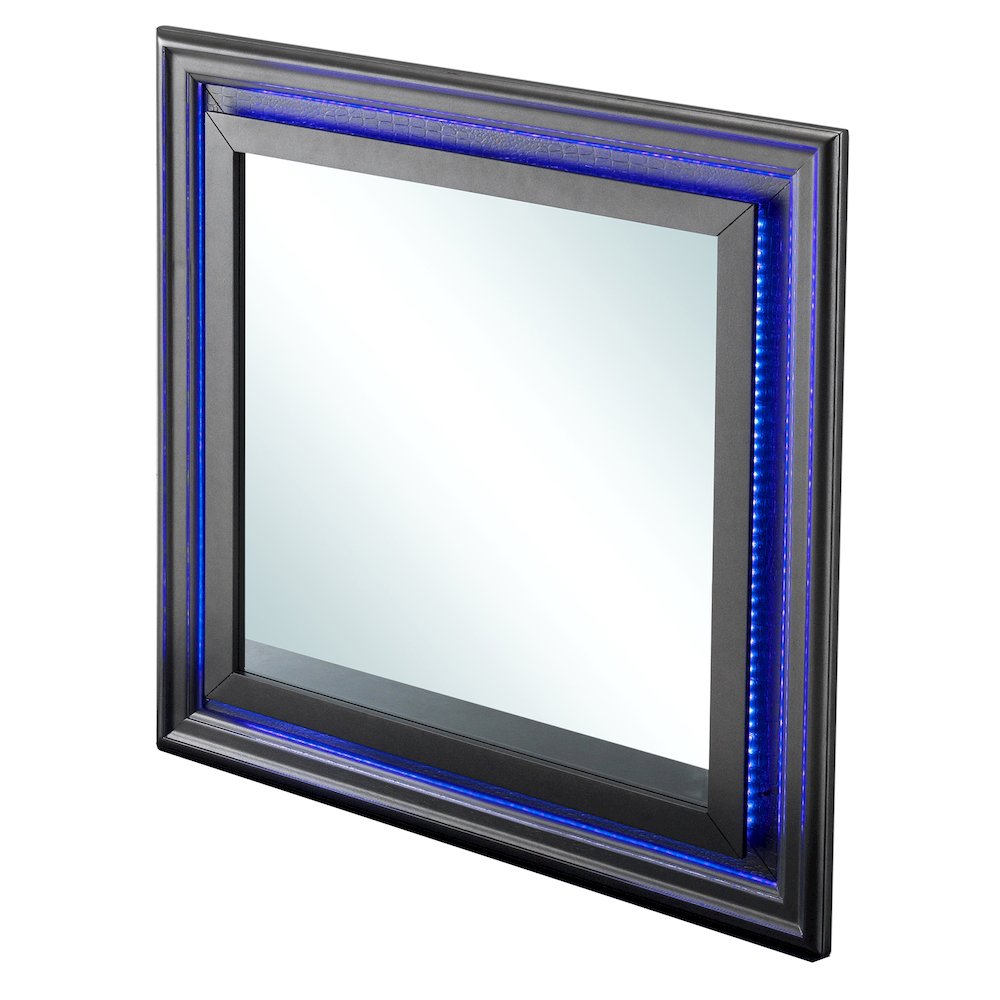 Glory Furniture Lorana Mirror in Metalic Black Color