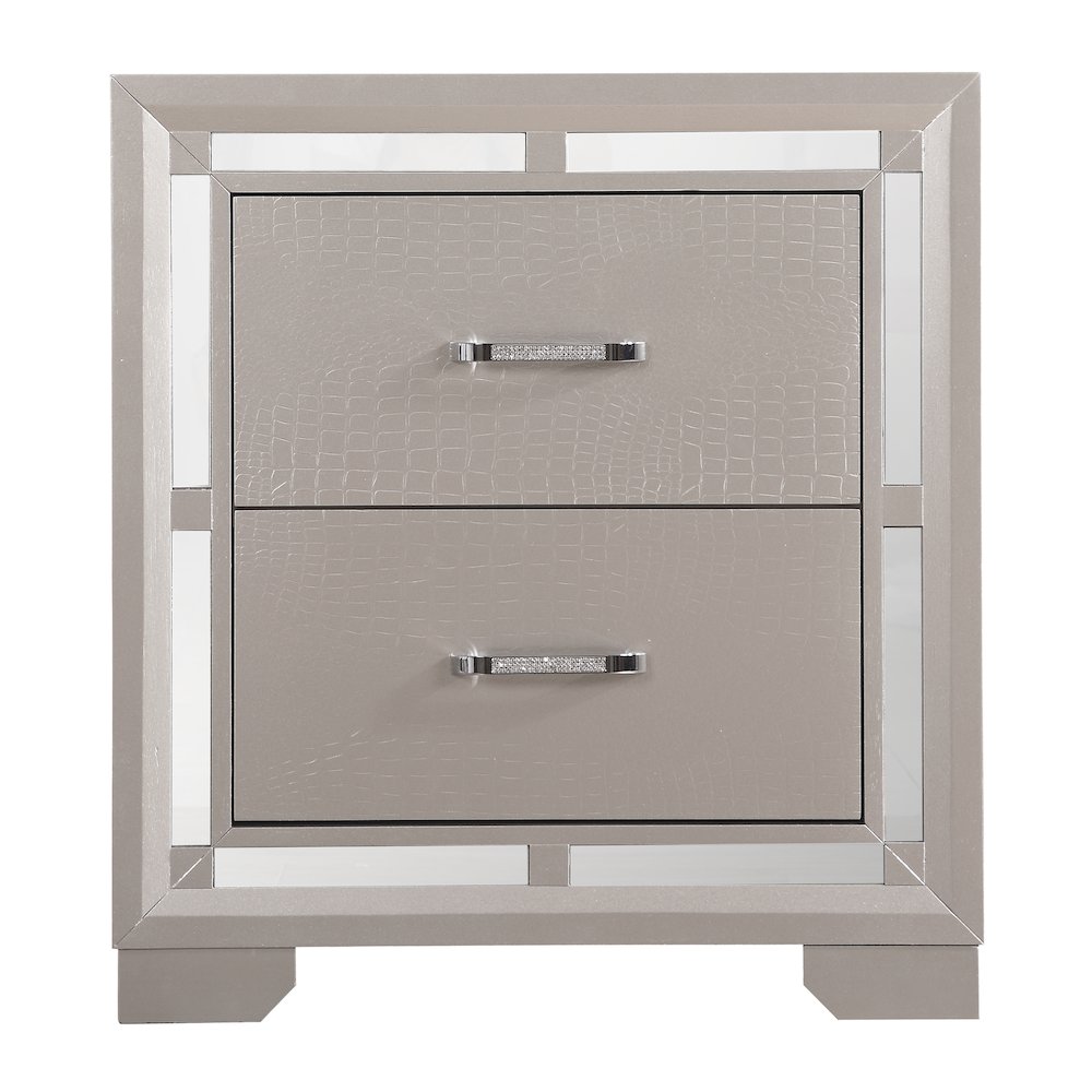 Glory Furniture Alana Nightstand in Champagne Color
