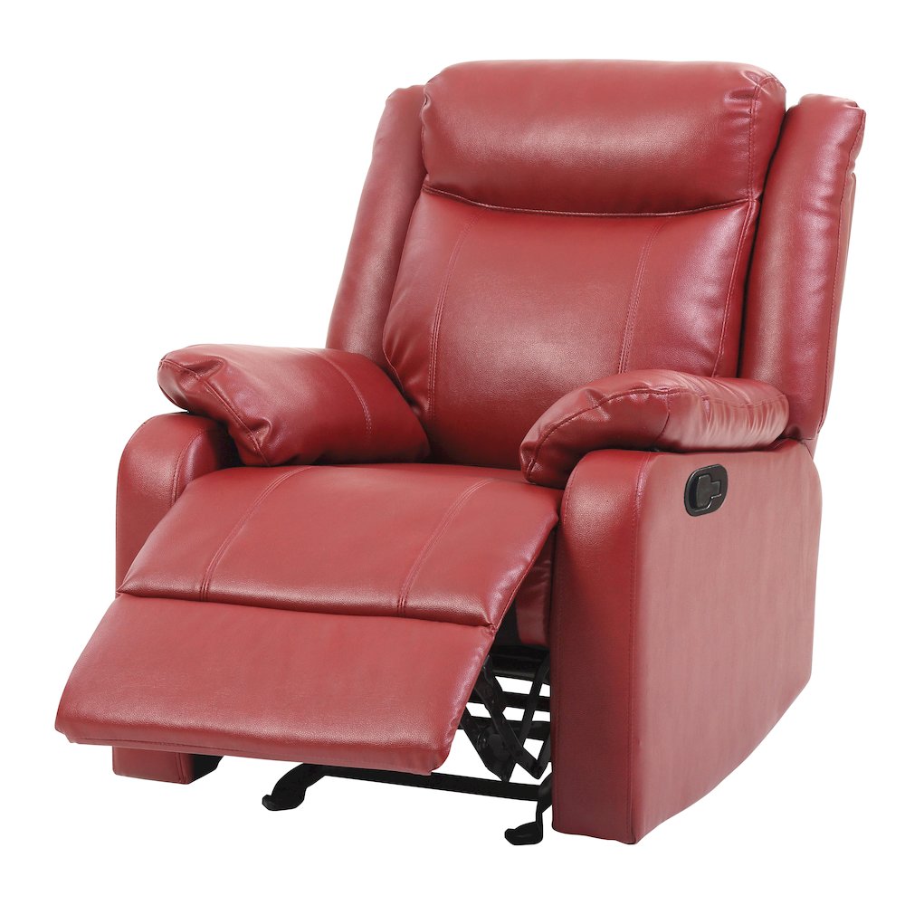 Glory Furniture Ward Rocker Recliner in Red Color