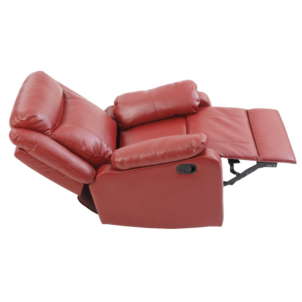 Glory Furniture Ward Rocker Recliner in Red Color