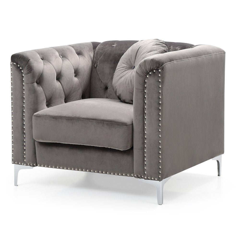 Glory Furniture Pompano Accent Chair in Dark Gray Color