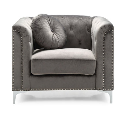 Glory Furniture Pompano Accent Chair in Dark Gray Color