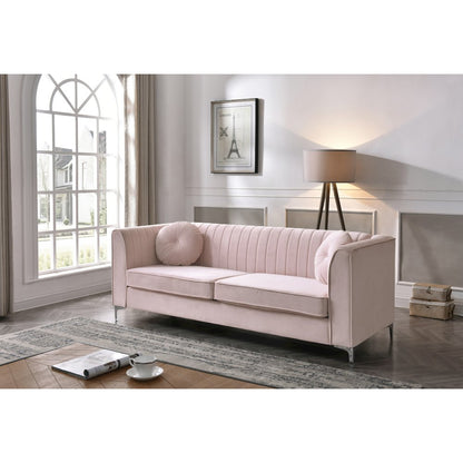 Glory Furniture Delray Sofa in Pink Color