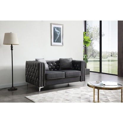 Glory Furniture Paige Loveseat in Gray Color