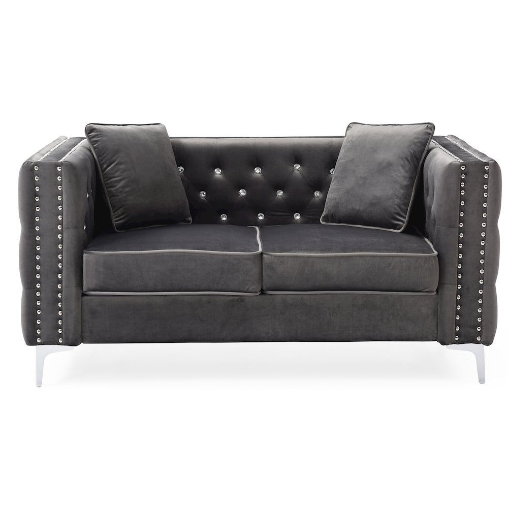 Glory Furniture Paige Loveseat in Gray Color