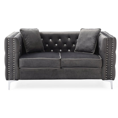 Glory Furniture Paige Loveseat in Gray Color
