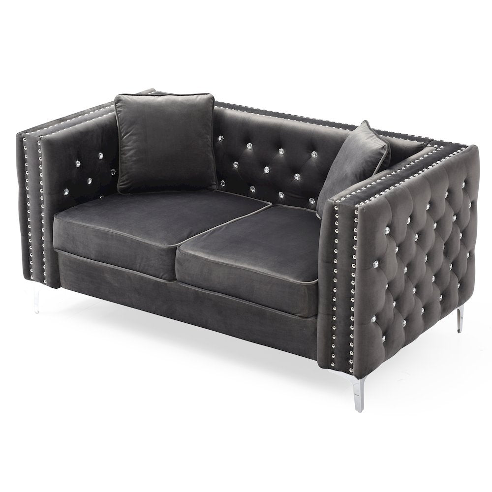 Glory Furniture Paige Loveseat in Gray Color