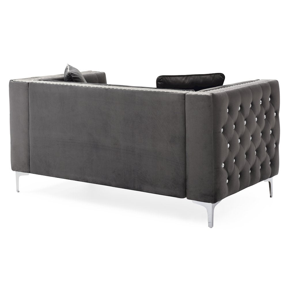 Glory Furniture Paige Loveseat in Gray Color