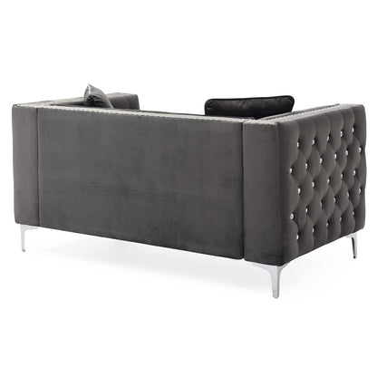 Glory Furniture Paige Loveseat in Gray Color