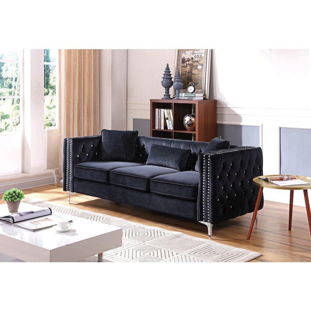 Glory Furniture Paige Sofa in Black Color