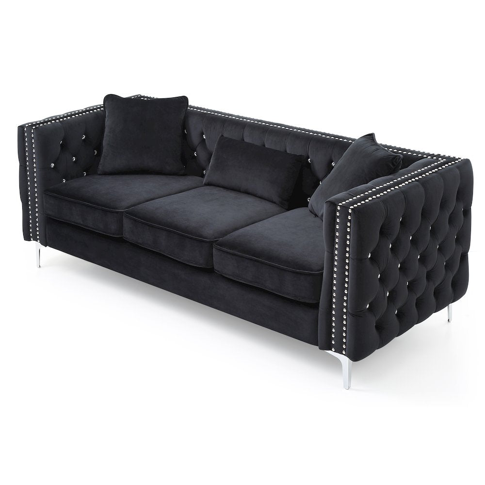 Glory Furniture Paige Sofa in Black Color