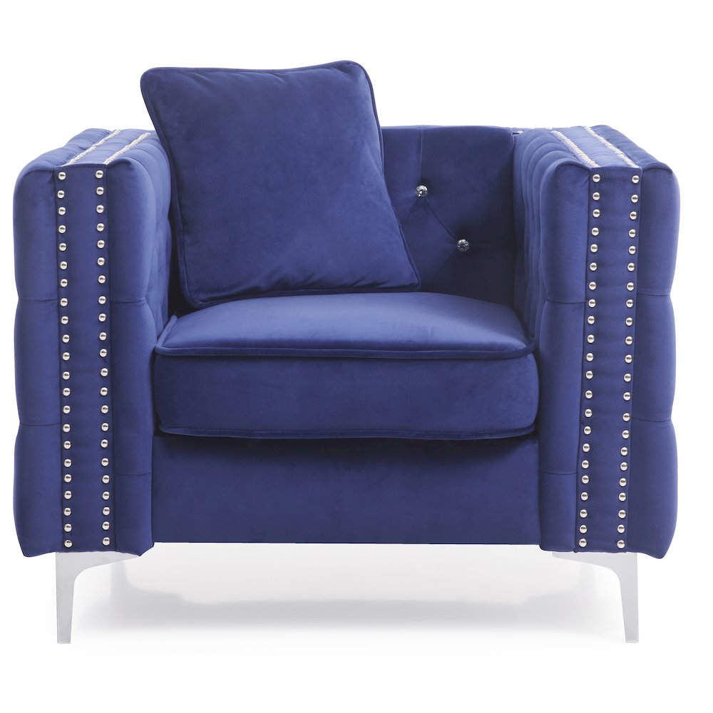 Glory Furniture Paige Accent Chair in Blue Color