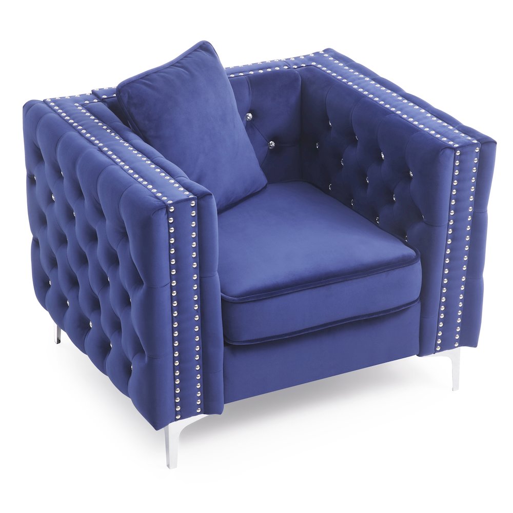 Glory Furniture Paige Accent Chair in Blue Color