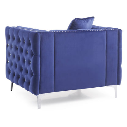 Glory Furniture Paige Accent Chair in Blue Color