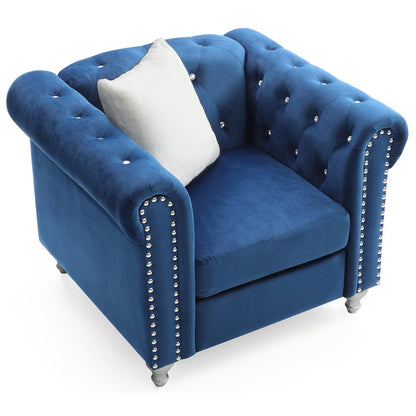 Glory Furniture Raisa Accent Chair in Navy Blue Color