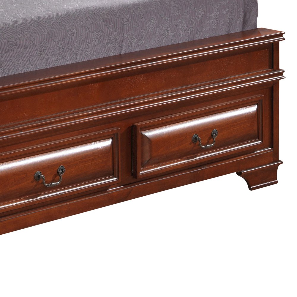 Glory Furniture LaVita Queen Storage Bed in Oak Color