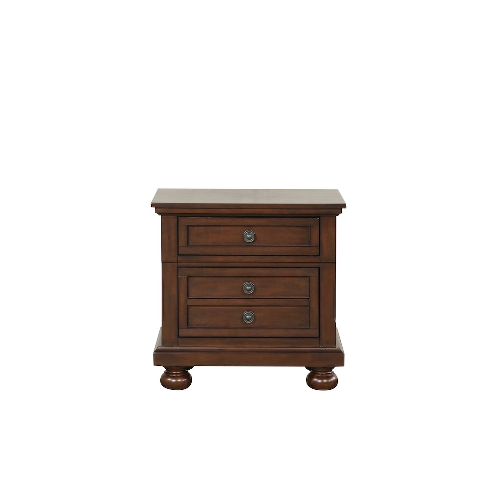 Traditional Meade Nightstand, Dark Cherry